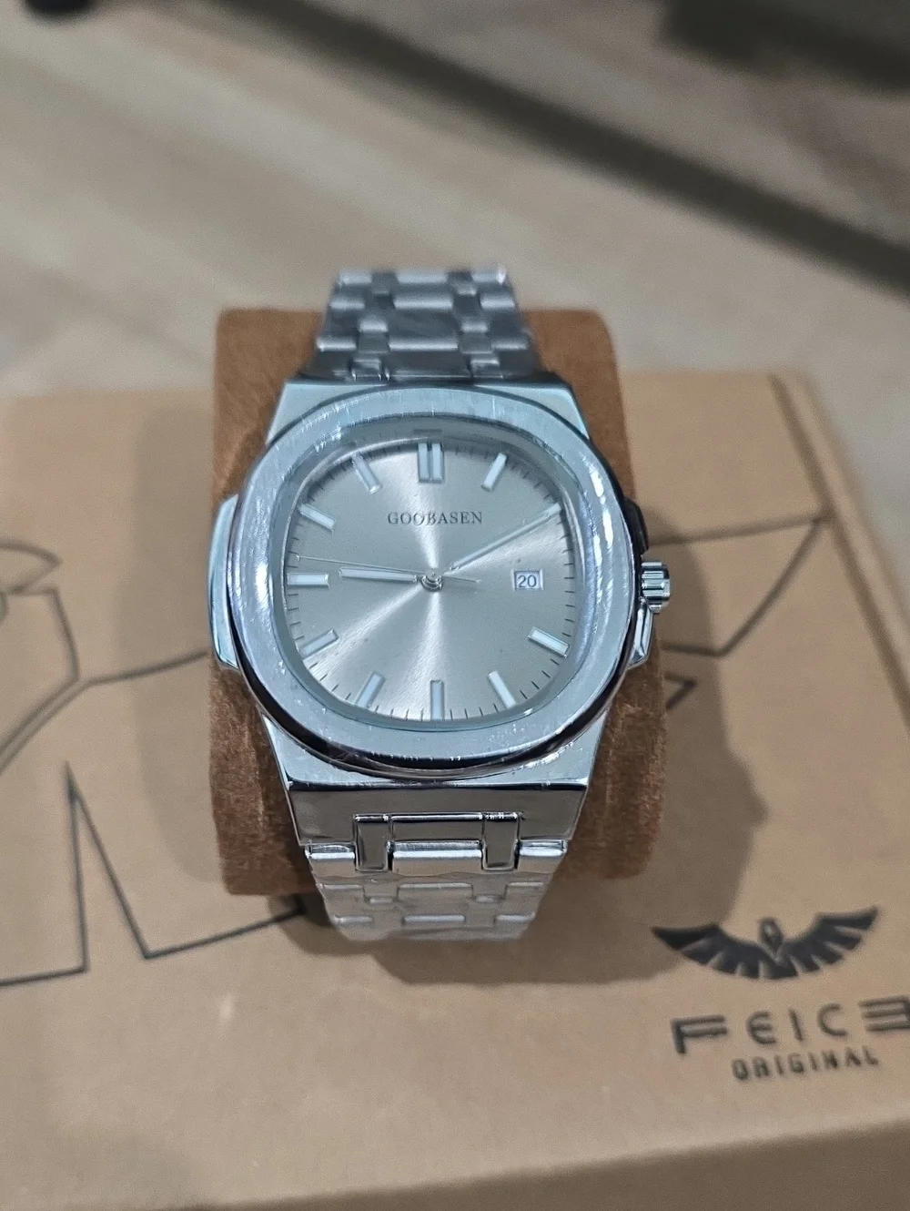 Men's Silver Stainless Steel Watch - Silver Dial